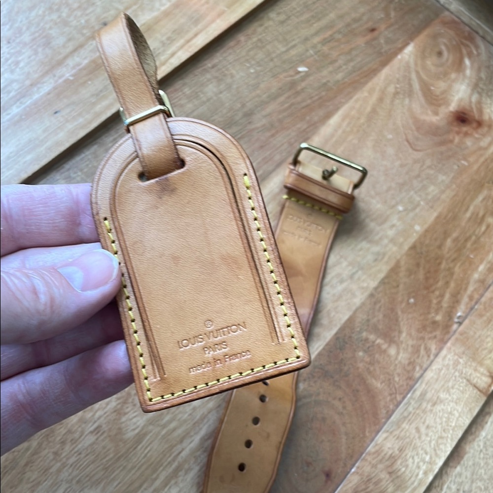 Louis Vuitton Vachetta Leather Luggage Tag and Poignet Set.
